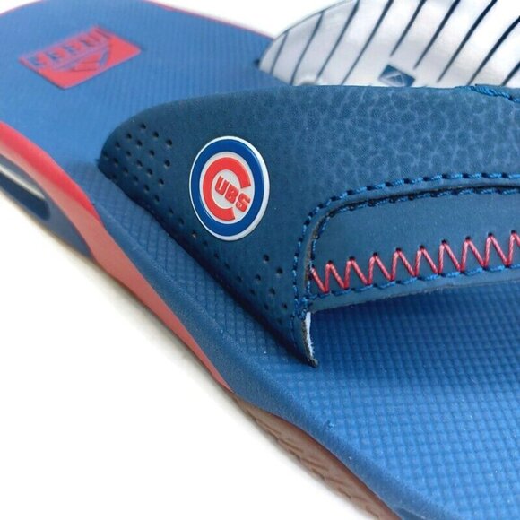 REEF Fanning X MLB Chicago Cubs Bottle Opener Sandals Mens Size 11 Womens 13 - Picture 2 of 12